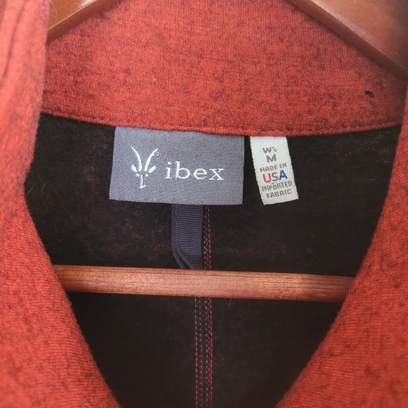 Ibex Full Zip Wool Jacket Orange Womens Medium - Picture 3 of 7